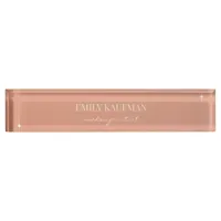 Minimal Terracotta Gradient Makeup Artist Business Desk Name Plate