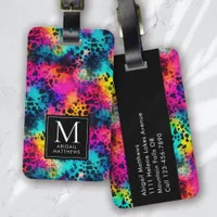 Monogram Rainbow Leopard Print Luggage Tag