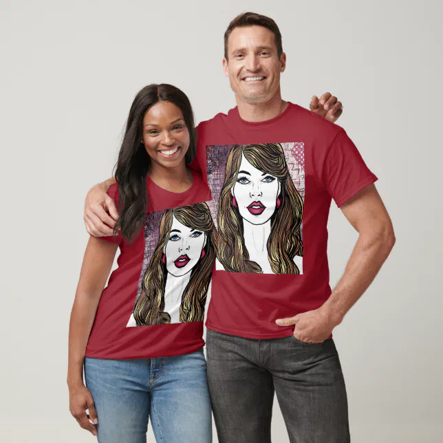 Portrait of a girl with long brown hair T-Shirt