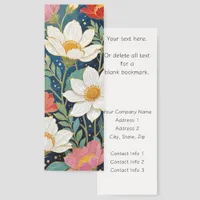White Gold Red Flowers Business Promotional  Bookmarks