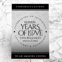 Elegant 11th Steel Wedding Anniversary Acrylic Sign