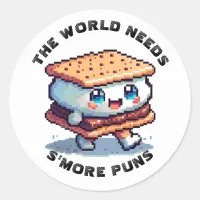 The World Needs S'more Puns Classic Round Sticker