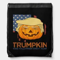 Trumpkin Halloween Funny Design Drawstring Bag
