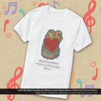 Music Lovers Heart Doodles Custom School Activity T-Shirt