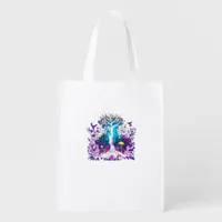Fey Gothic Emo Goblincore Aesthetic  Forest Graphi Grocery Bag