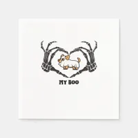 My Boo Chihuahua Costume With Skeleton Heart Hands Napkins