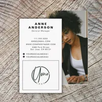 Custom Photo Simple Logo Professional White Business Card