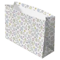 Easter Eggs and Flowers Pastel Colors Large Gift Bag