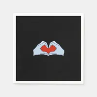 Skeleton Heart Hands Classic & Basic Halloween Napkins