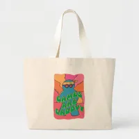 Retro Groovy Gamer Fun Board Game Art Large Tote Bag