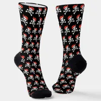Fun Skull and Crossbones Pattern Pirate Socks