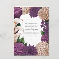 Antique Plum, Blush Taupe & Shadow Mulberry Invitation