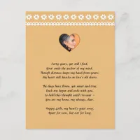 Personalized Vintage Daisy 40th Anniversary Postcard