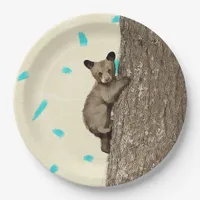 Little Cub Bear Climbing Tree Paper Plates