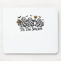 Retro Tis The Season Checkered Halloween Mouse Pad