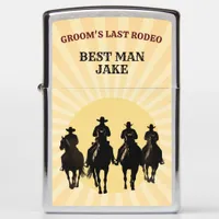 Last Rodeo Cowboys Sunset Bachelor Best Man's Name Zippo Lighter