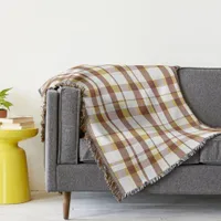 Trendy Modern Fall Color Block Throw Blanket