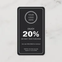 Custom Logo Business Branding Personalized Black Discount Card