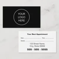 Business Logo Black White Appointment Card