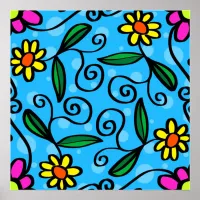 Abstract Floral Poster