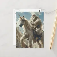 Unicorn  and Man in the City Postcard