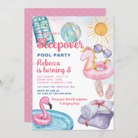 Slumber Pool Party Pink Girl Tween Teen Birthday  Invitation