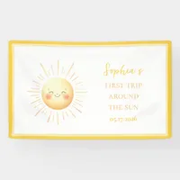 Cute First Trip Around the Sun Birthday Welcome Banner