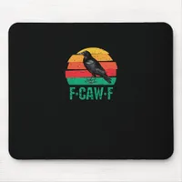 F-Caw-F Crow Bird Retro Sunset Vintage F-Caw-F Tri Mouse Pad