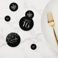 Old Hollywood B & W Chandelier Sweet 16 ID1108 Confetti