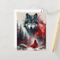 Little Red and Her Wolf Pack Postcard