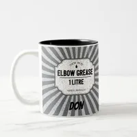 Funny Car Mechanic Apprentice Elbow Grease Joke Two-Tone Coffee Mug