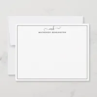 Elegant Modern Handwritten Monogram Name Note Card