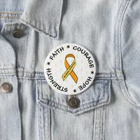 MS Multiple Sclerosis ORANGE Ribbon Button