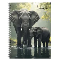 Mama and Baby Elephant Personalized Notebook