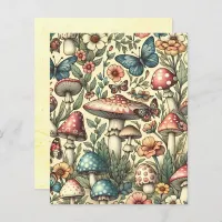 Vintage Mushrooms, Flowers, Butterflies Scrapbook