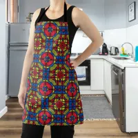 Red Blue Yellow African Tribal Pattern Apron