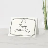 Chic Coquette Bow Drawing Happy Mother's Day Card