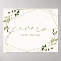 Wedding Sign Favors Geometric Floral Wood Look