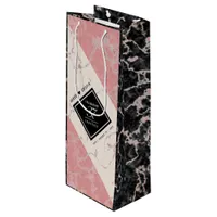 Elegant 37th Alabaster Wedding Anniversary Wine Gift Bag