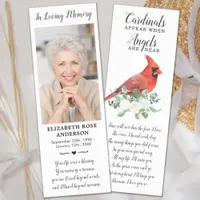 Cardinal Funeral Memorial Prayer Card Custom Photo Bookmarks