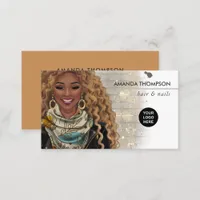 Fashionable Hair and Beauty African American Business Card