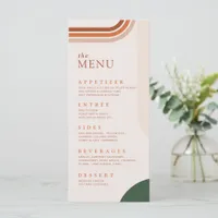 Abstract Arch Beige menu cards, Terracotta, Rust