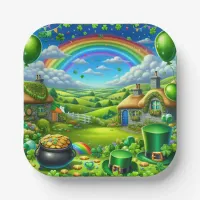 Fantastical St Patick's Day Landscape Party Paper Plates