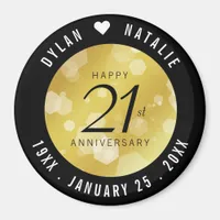 Elegant 21st Brass Wedding Anniversary Celebration Magnet