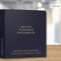 Navy Blue and Gold Estate Planning 3 Ring Binder