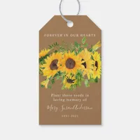 Sunflowers Seed Packet Memorial Funeral Favor Tag