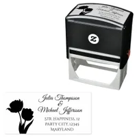 Romantic and Poetic Pastel Tulips Watercolor Self-inking Stamp