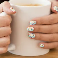 Multicolor Geometric Confetti White Minx Nail Art