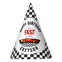 Two Fast Race Car Boy 2nd Birthday Party Party Hat