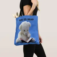 Teddy Bear Time to Read All-Over-Print Tote Bag